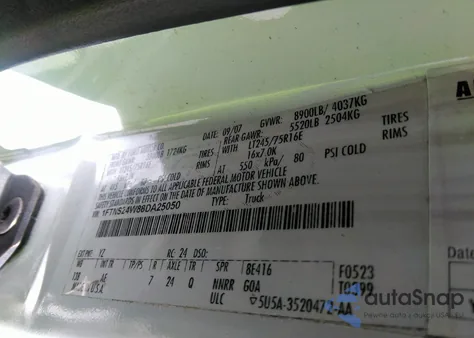 2008 Ford Econoline Cargo Van Commercial/Recreational из США, поврежденный, VIN 1FTNS24W88DA25050